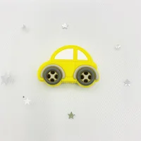 5pcs Mini Car Silicone Beads Baby Teether Bead Teething Toys Accessories Food Grade Silicone kid boys DIY Toddler toys 2
