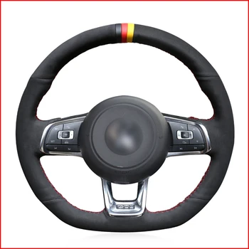 

MEWANT Black Suede Steering Wheel Cover for Volkswagen VW Jetta GLI VW Golf 7 GTI MK7 Golf GTI 2015-2020 VW Golf R 2015-2019