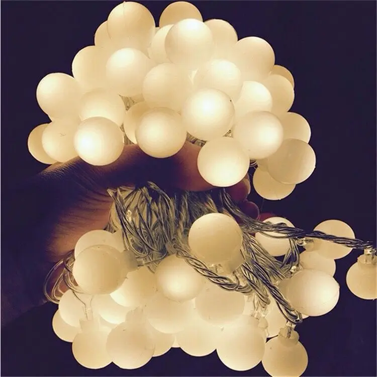 

Wholesale LED Dull Polish round Ball Lighting Chain Globe Colorful Lights Home Decorative Lamp Festive Lighting Chain Wedding De