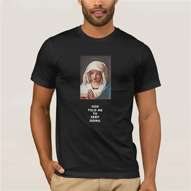 

GONTHWID 2019 erkek Meryem Bask l K sa Kollu T Shirt Yaz Casual Pamuk Hip Hopo T shirt men