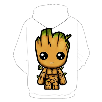 

Anime Superhero Groot Movie Hoodies 3D Print Men Women White Couple Hooded Sweatshirts hip hop Pullover Pocket Jackets