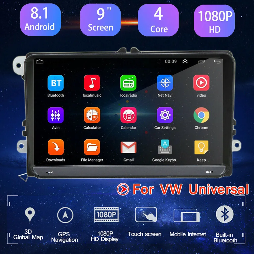 9/10 дюймов Android 8,1 2 Din Автомобильный радио мультимедиа Playe Универсальный Авто Стерео Gps навигация Bluetooth видео плеер задняя камера