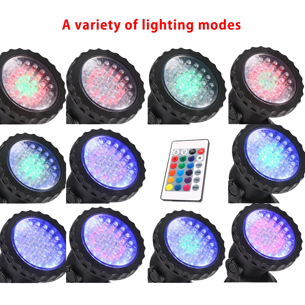 Светодиодный аквариумный свет набор 2 света RGB 72 светодиодный s для аквариума подводный прожектор пульт дистанционного управления бассейн Сад Пруд Лампа D25