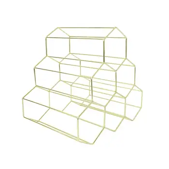 

Iron Red Wine Rack Creative Triangle Wine Rack for Home Store Bar (Golden)