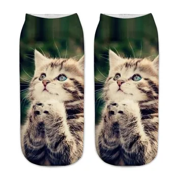 

Women Socks 3D Cute Cat Printing Medium Sports Socks Harajuku Cute Funny Socks Ladies Sock Calcetines mujer Skarpetki 2020