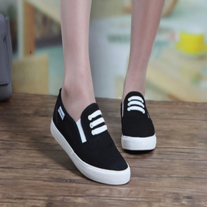 2019 modelos de primavera y verano damas de lona bajos casuales para estudiantes zapatos de gran tamaño zapatos de fondo plano para damas zapatos blancos|Zapatos vulcanizados de mujer| - AliExpress