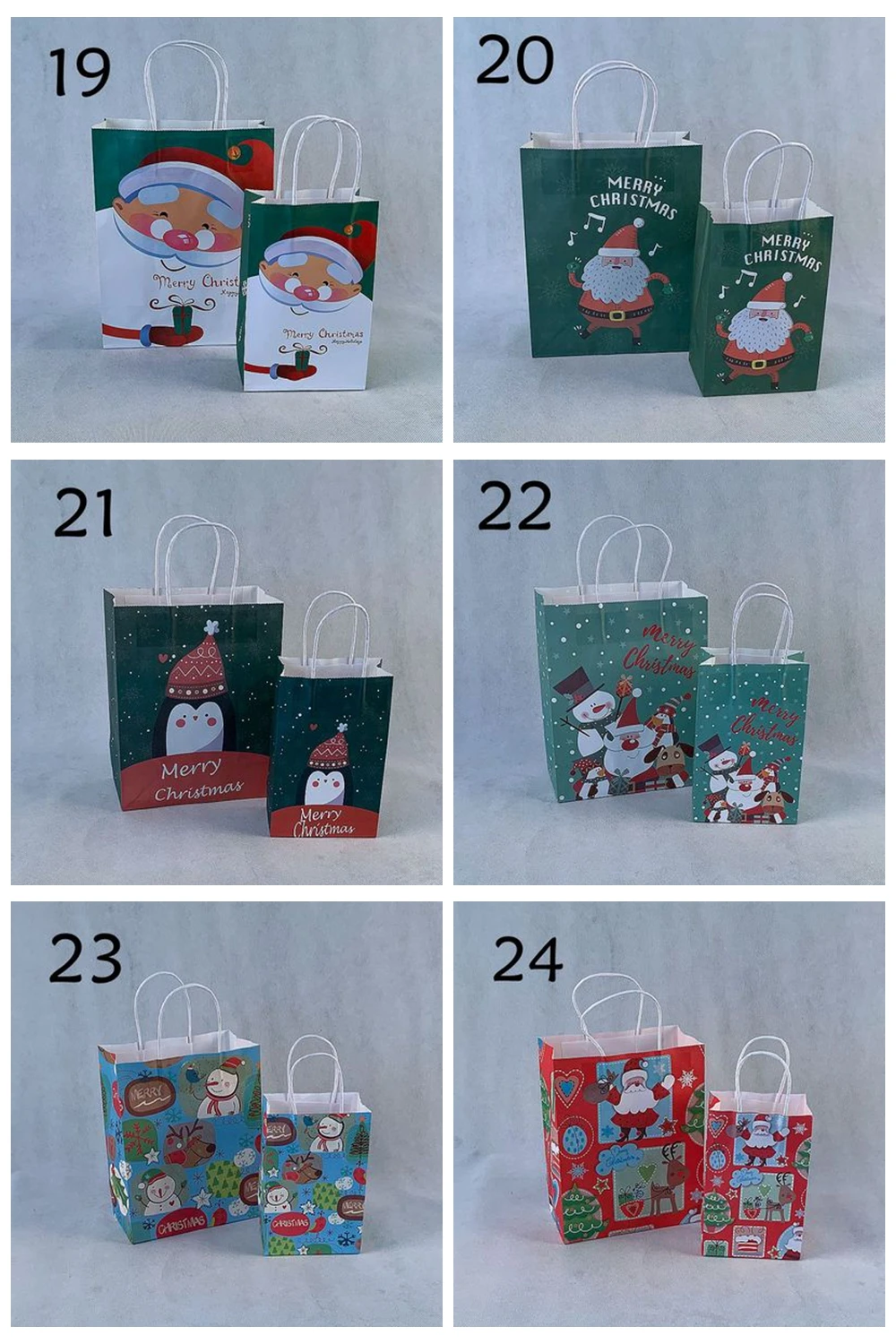 Рождественские бумажные пакеты, подарочные пакеты, пакеты для конфет, рождественские подарочные пакеты с ручками 10 шт./лот