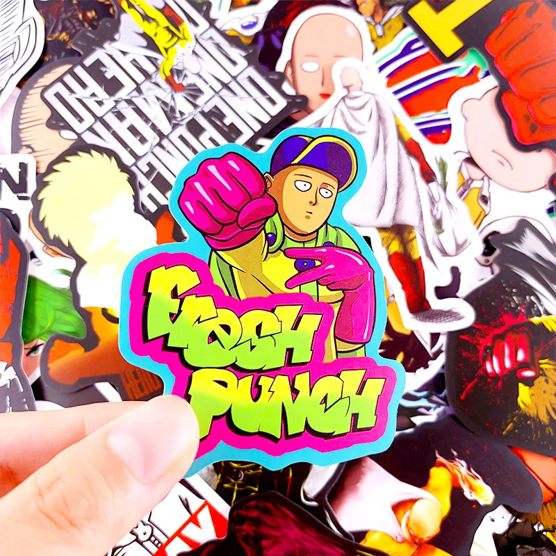 100 шт./лот, японское аниме ONE PUNCH-MAN, наклейка s для автомобиля, ноутбука, телефона, мотоцикла, скейтборда, велосипеда, мультяшная наклейка