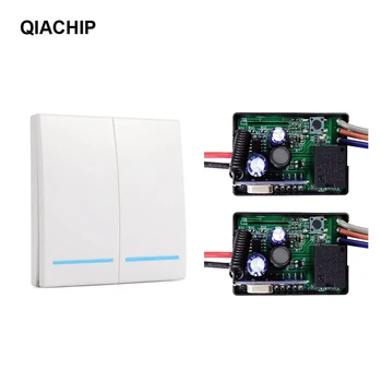

QIACHIP 433Mhz DC 6V 24V Receiver Smart Switch Wireless Transmitter Switch Light RF Remote Control Switch Wall Panel 86 Type