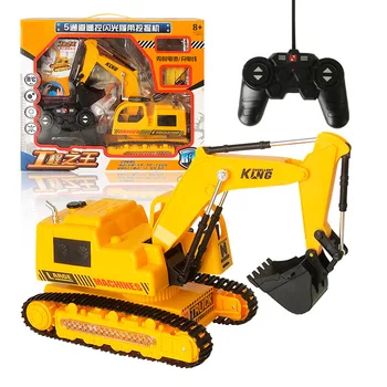 

2.4G Five-Way Alloy Excavator 1:24 Wireless Remote Control Excavator Creative RC Truck Beach Toy RC Engineering Car Tractor Toy