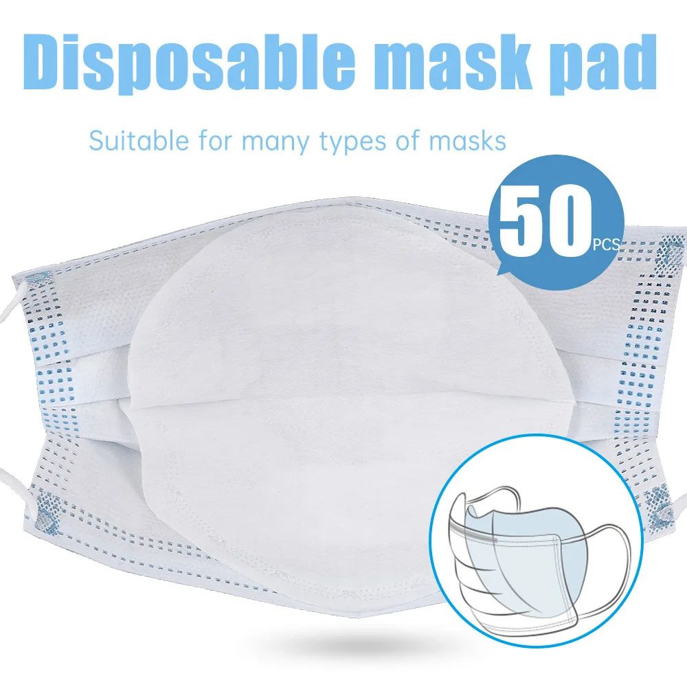 

50 Pcs Disposable Mouth Face Mask Replacement Pad 3 Layer Masks Gasket Safety Anti Dust Breathable Protective Maski Cotton Mat