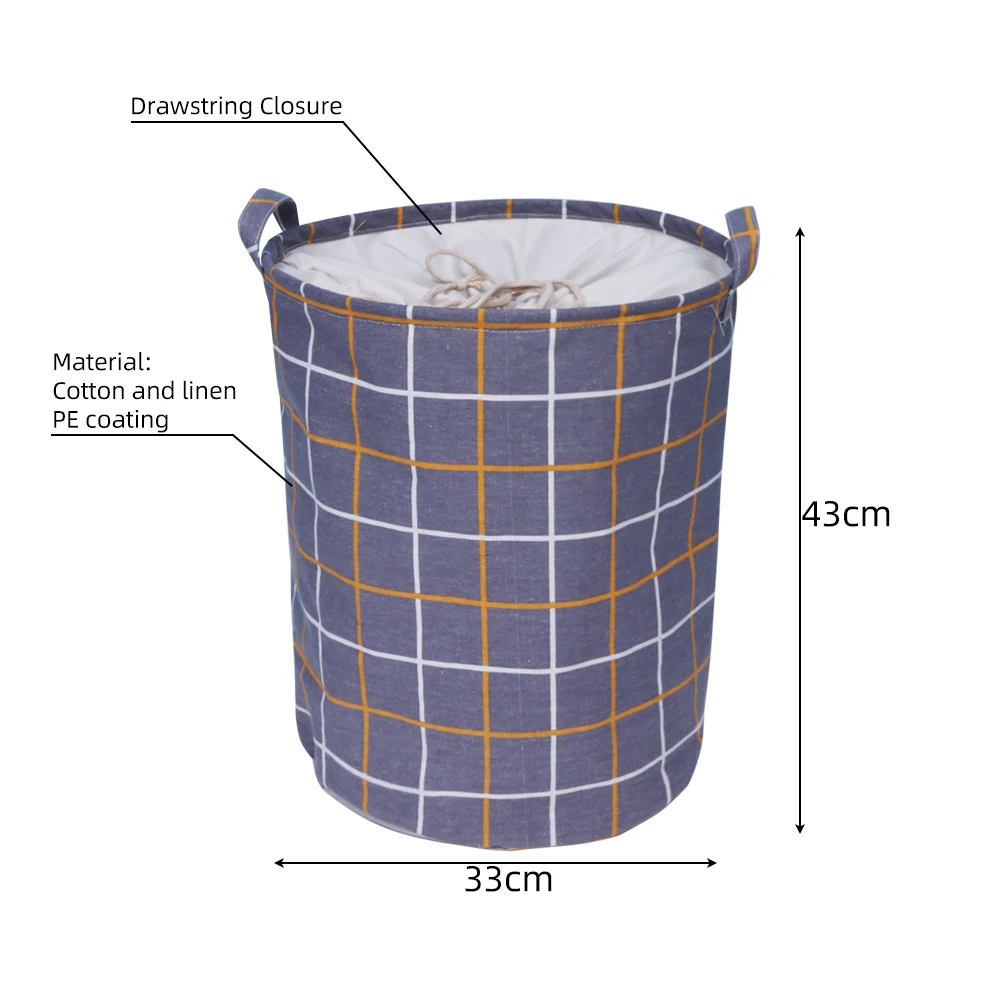 Junejour складная корзина для белья на шнурке, корзина для белья, Брезентовая большая емкость, органайзер для хранения одежды с ручками - Цвет: A6