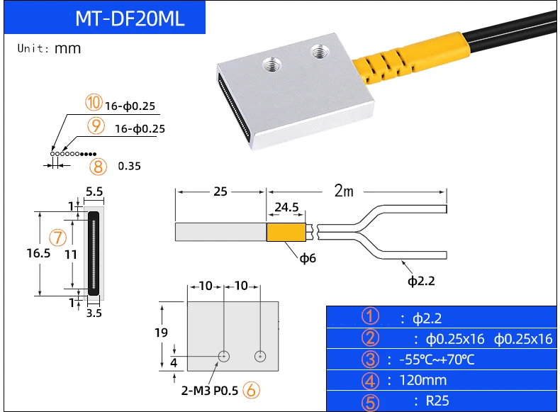 Licht Vorhang Matrix Optische Faser Sensor Schalter Bereich Scan Gitter Durch Strahl Diffuse Reflektierende Abstand 120/500mm Objekt 2mm – Detail 13