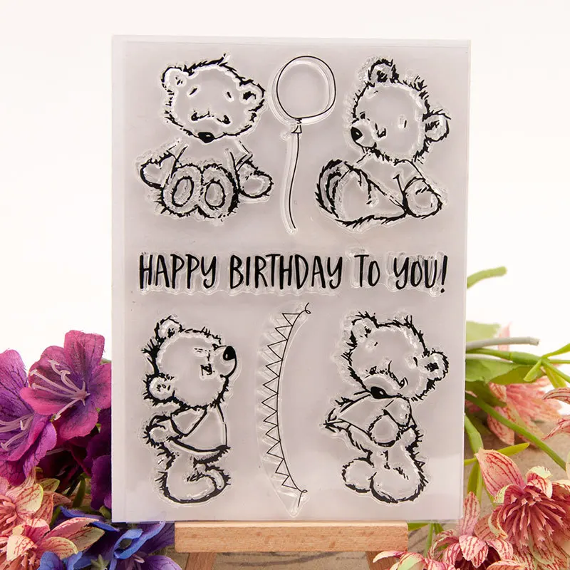 

Diary Silicone Finished Chapter Stamp Transparent Seal Cubs Happy Birthday Stamp for Scrapbooking Rubber Stamps for Card Making