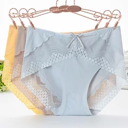 Women's Panties Oversized Ultra-thin Traceless Ice Silk Underwear Comfortable Breathe Freely Crotch High Waist Lace 's Cotton