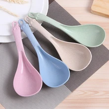 LHX посуда, пшеничная соломенная ложка для риса, длинная ручка, ложка для супа, ложка для еды, столовые ложки, кухонные принадлежности, инструмент для приготовления пищи HP1027 C1