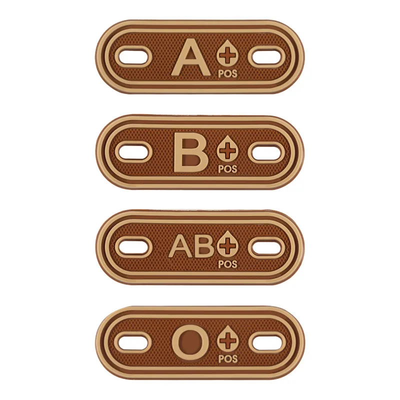 2pc 3D Rubber PVC A+ B+ AB+ O+ Positive Blood Type Group Patches Tag for clothing Bag Shoes Tactical Military Badges accessories (3)