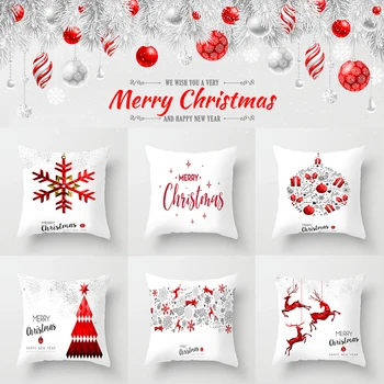 

Merry Christmas Cushion Cover Santa Claus Elk Pillow Cover Christmas Ornament Decorations For Home Gift For Happy New Year 2020