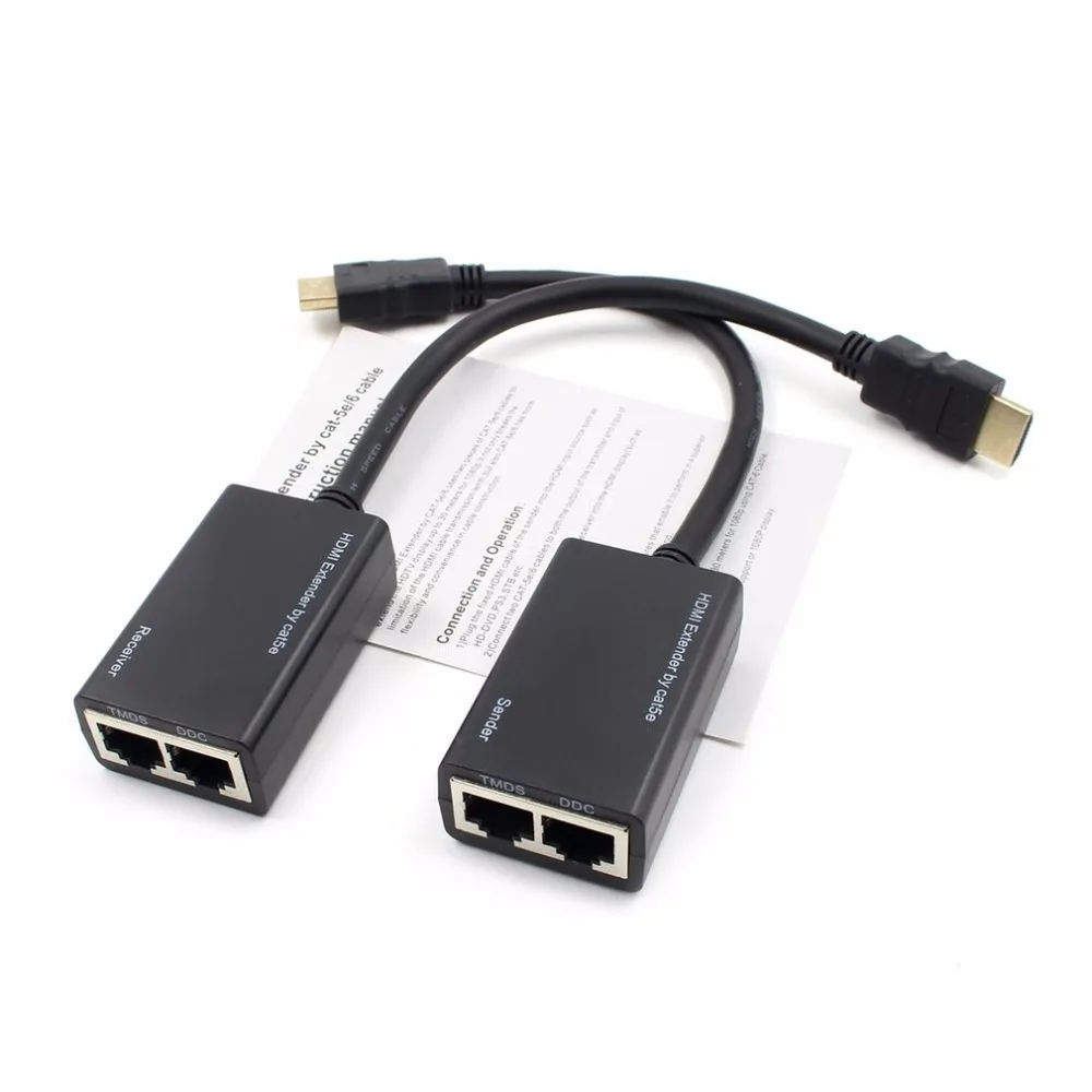 1080p HDMI, Овер-RJ45 CAT5e CAT6 UTP LAN Ethernet Симметрирующий удлинитель Ретранслятор Сетевой удлинитель усилитель дропшиппинг Горячий