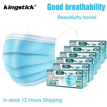 

50Pcs/100pcs Mask Disposable Nonwove 3 Layer Ply Filter Mask mouth Face mask filter safe Breathable dustproof masks