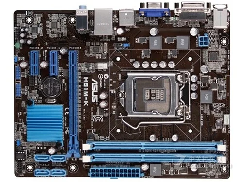 Koop Desktop Moederbord Asus H61M K Moederbord Lga 1155 DDR3 Boards Voor I3 I5 I7 Cpu 16 Gb USB2.0 Dvi Vga Gebruikt mainboard In Verkoop
