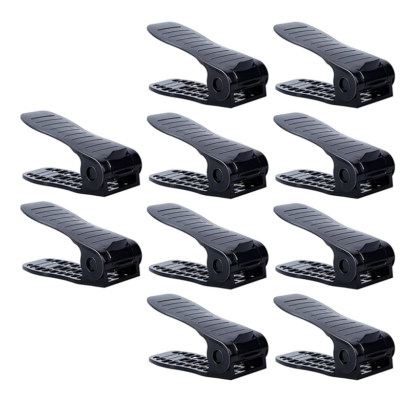 

Shoe Slots Holder,Adjustable Shoes Space Saver,Shoe Slots Organizer,Shoe Rack Set,Shoe Shoe Space Saver Rack Holder 10 Pcs Black