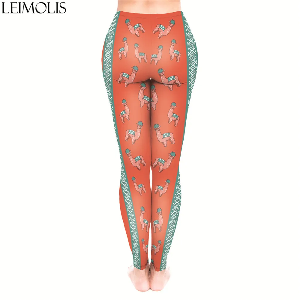 LEIMOLIS, 3d принт, рисунок из мультфильма, в полоску, альпака, красные, для фитнеса, пуш-ап, для тренировок, леггинсы для женщин, Harajuku, высокая талия, панк-рок, сексуальные леггинсы