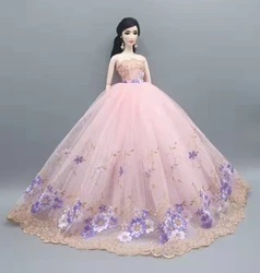 BJD – robe de mariée en dentelle rose pour poupée, vêtements de princesse pour Barbie, 1/6 pouces, accessoires, 11.5 
