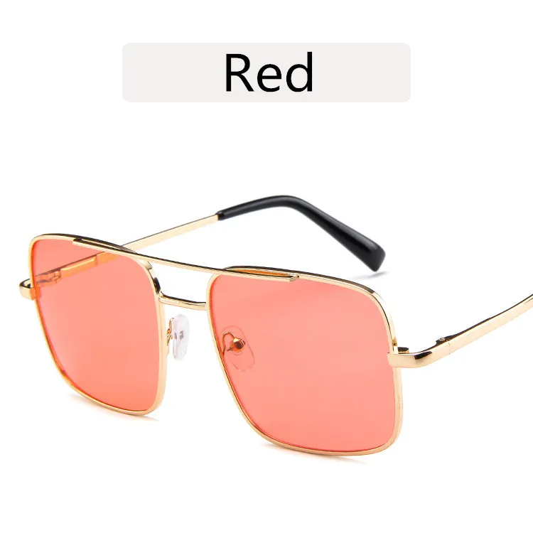 Модные дизайнерские большие квадратные очки мужские металлические весенние Классическая оправа для очков ретро женские очки по рецепту - Цвет оправы: Red