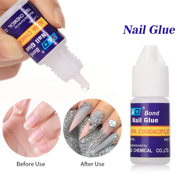 New Nail Glue for Acrylic French False Nail Tips Stick 3D Decoration Glue Clear Fast Dry Glue Manicure Nail Art Tools DIY Design 2