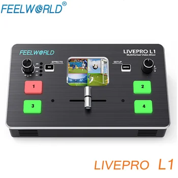 

FEELWORLD LIVEPRO L1 Multi-format Video Mixer Switcher 4 HDMI inputs multi camera production USB3.0 fpr live streaming Youtube