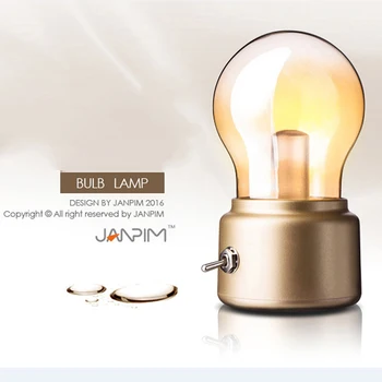 

USB Retro LED Nightlight Rechargeable Bedside Desk Bulb Lamp Night Light DC 5V