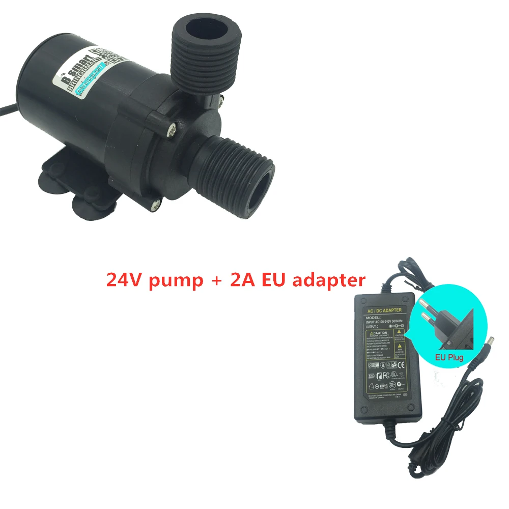 pump n 2A EU adapter SR660B микро водяное охлаждение цикла 12В безщеточный Водяной насос 24V бесшумный морская вода, Аквариум Фонтан мини циркуляционный насос фонтана - Напряжение: pump n 2A EU adapter