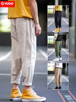 

Pants Men's Summer Sports Loose Straight Tooling Nine Leisure Pants Thin