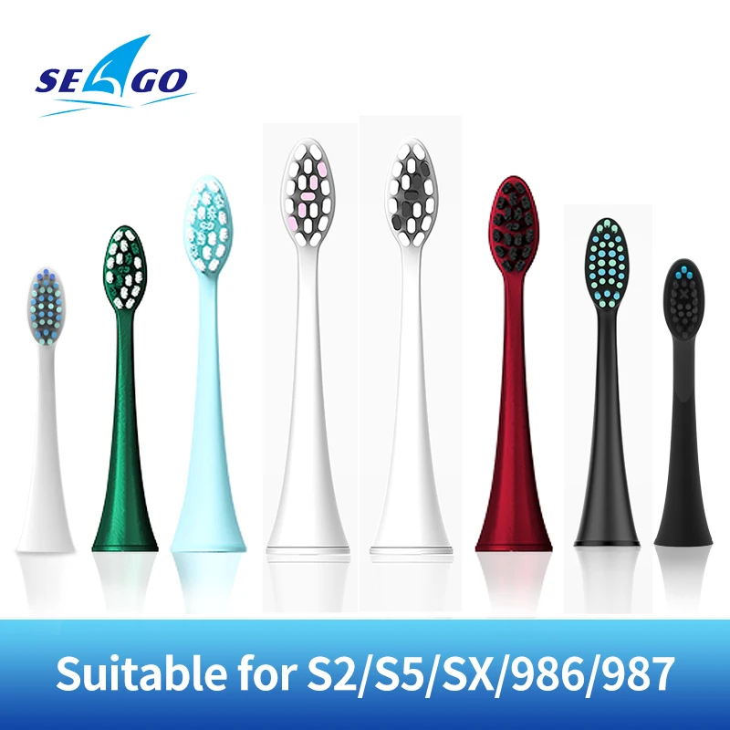 Original Seago Brush Head Nozzles 4pcs Replacements for Electric Sonic Toothbrush SG986/SG987/S2/SX/S5 Gum Health Whitening toothbrush heads