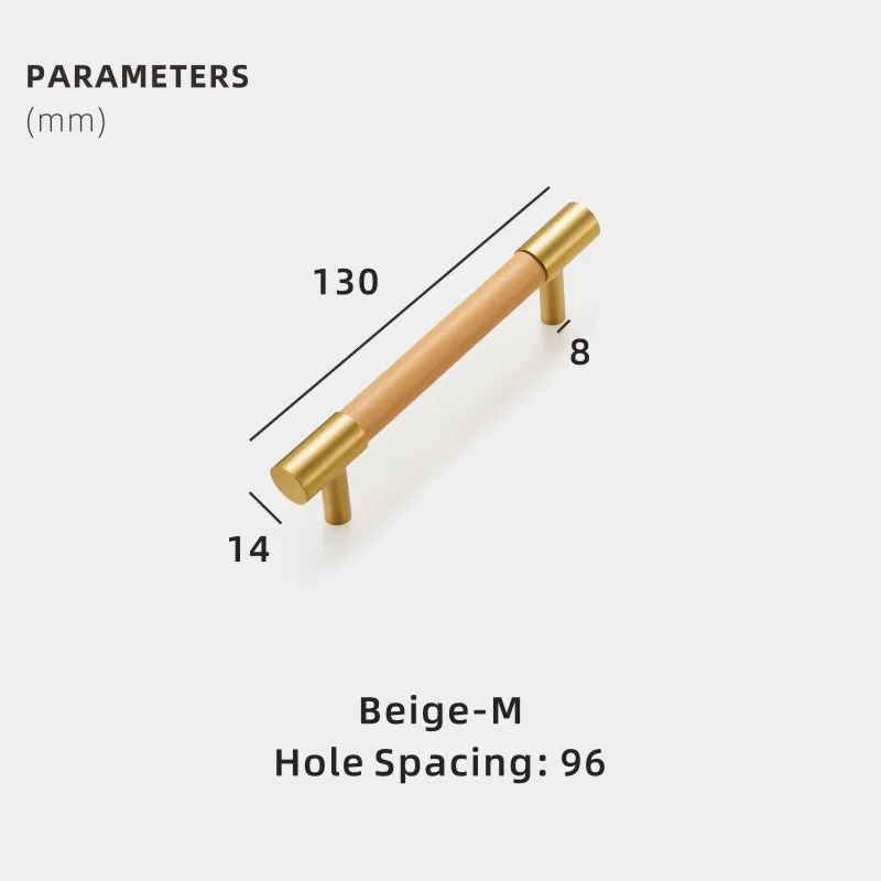 Dooroom латунные мебельные ручки натуральная кожа скандинавские простые Тянет Шкаф Комод Обувной Ящик винный бар ручка шкафа - Цвет: L3093-Beige-M