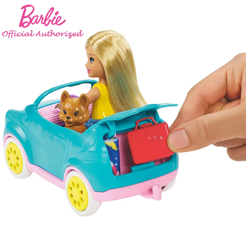 Genuine Barbie Club Chelsea Series Playset With Doll Puppy Car Transforming Camper Accessories Kid Toys barbie Brinquedos FXG90