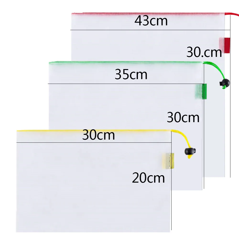 15 шт многоразовые сетки производят сумки моющиеся экологически чистые сумки для продуктов хранения покупок фруктов овощей игрушки мешок для мелких предметов H10