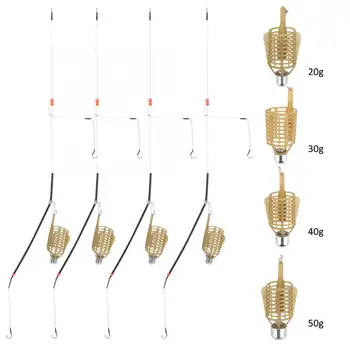 

4PCS Fishing Bait Cage Thrower Lightweight Fish Feeder Lure Trap Baket Built-in Fishing Weight Fishing Tools 20g 30g 40g 50g