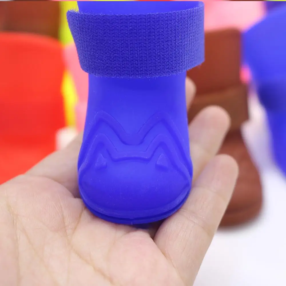 

Pet dog rain boots small Dog Rain shoes soft Puppy Protective Rubber Waterproof Anti-Slip Pet Shoes Booties 5 colors