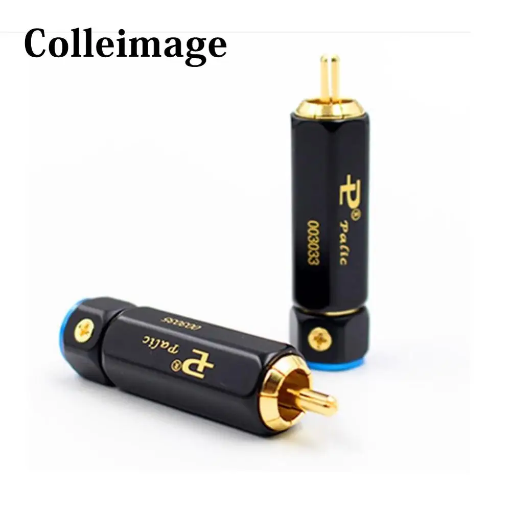 Colleimage-hifi Palic Banhado a Ouro Rca Plug Conector de Travamento Automático a v para Cabo de Áudio Faça Você Mesmo Alta Qualidade Alta Qualidade
