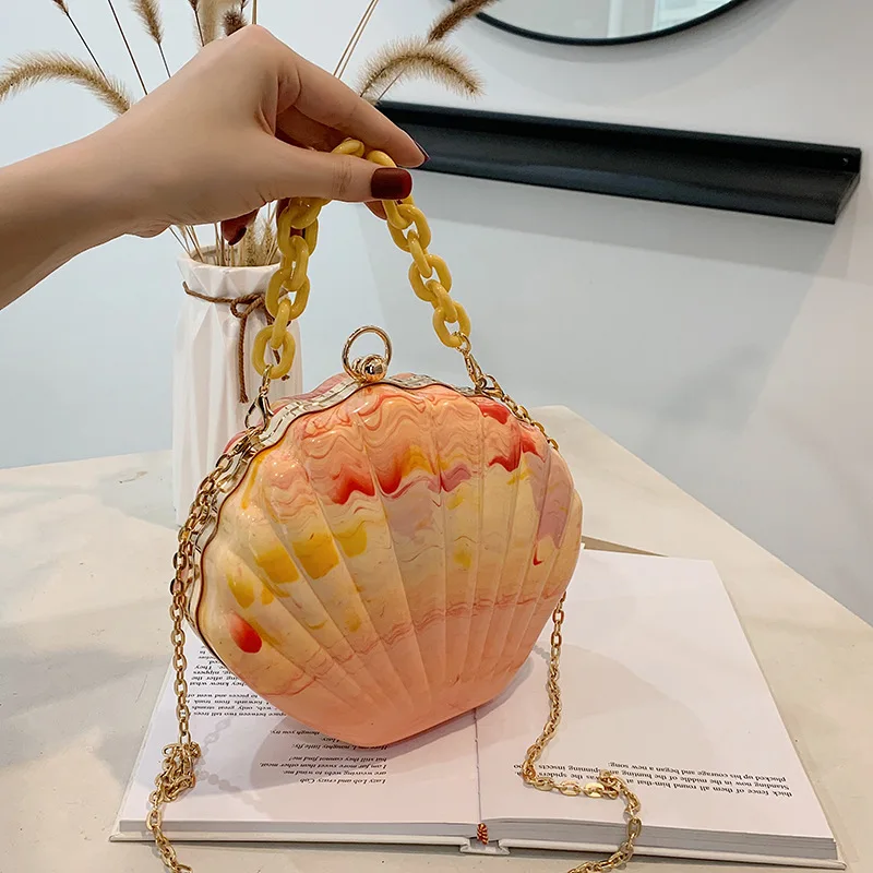 Shell Shape Party Clutch Bag Evening Bag New Elegant Crossbody For Women Shoulder Chain Chic Purses And Handbags