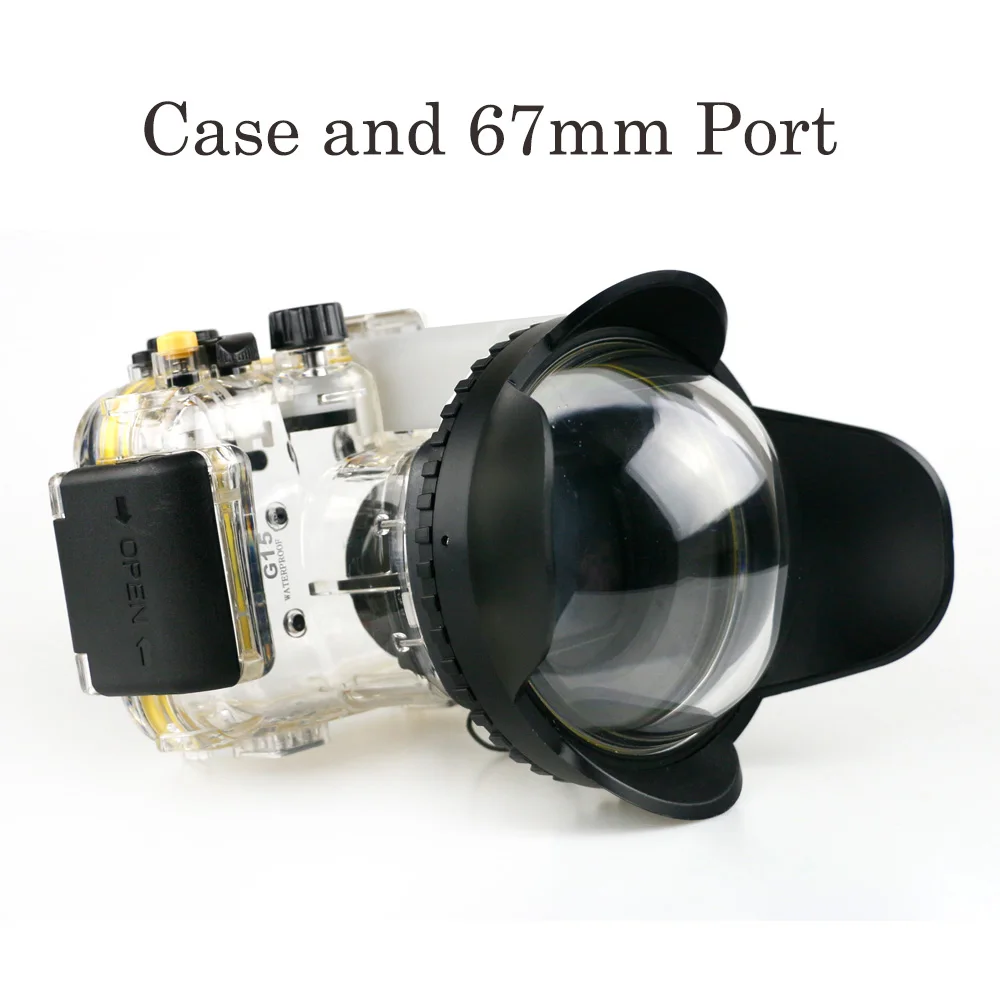 40 м 130 футов водонепроницаемая коробка подводный корпус камера Дайвинг чехол для Canon EOS G15 G16 6,1-30,5 мм объектив сумка чехол сумка - Цвет: Case and 67mm Port