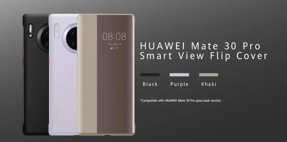 HUAWEI mate 30 Pro флип-кейс Официальный Смарт-вид флип-чехол кожаный чехол смарт-окно и HD зеркало Пробуждение сна