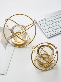 

NEW Fashion Geometric Iron Candlestick Candle Holder Sconce Matching Tealight Steel Minimalist Wedding Gift Christmas 50ZT56