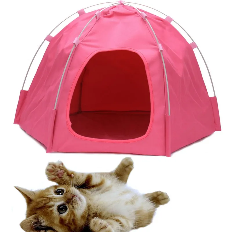 Pet 6 углов складной солнцезащитный водонепроницаемый Оксфорд ткань палатка для верховой езды портативный домашний домик для домашних