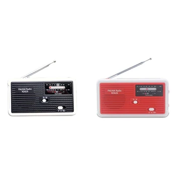 

Multiple Use Solar Powered Or Power Generation By Hand FM Radio 1LED Flashlight USB Charging Emergency Charger