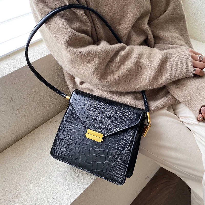 

Stone Pattern PU Leather Solid Color Crossbody Bags For Women 2020 Small Shoulder Messenger Bag Female Handbags