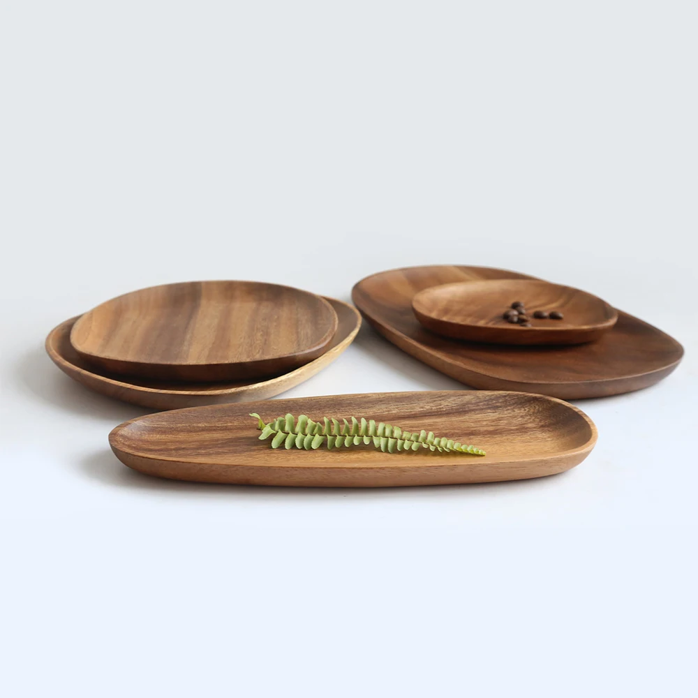 Wooden Serving Tray for Placing Vegetables Fruits Snacks Cakes Candies Cookies Home Decoration