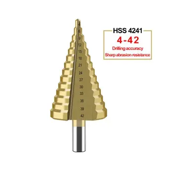 

4-42mm HSS Titanium Coated Step Drill Bit Drilling Power Tool for Metal Wooden